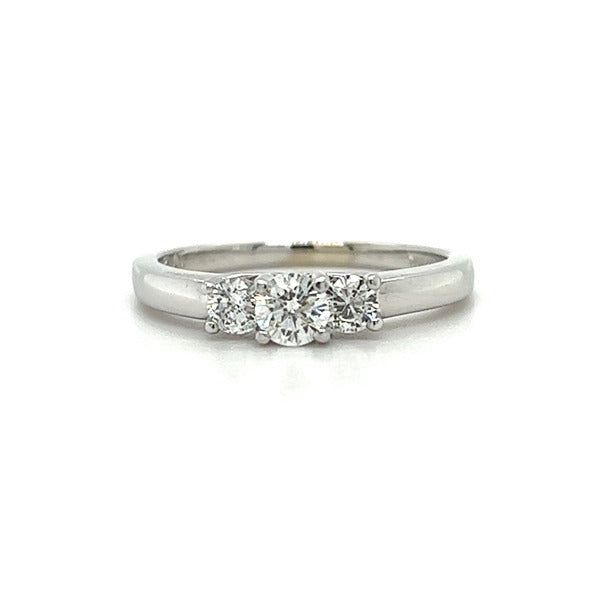 "Baker" 14K White Gold .22 Carat Total Weight 3 Diamond Wedding/Anniversary Ring Estate PB923