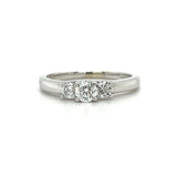 Baker 14K White Gold .22 Carat Total Weight 3 Diamond Wedding/Anniversary Ring PB923 Estate