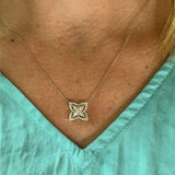 14K White Gold 1/2 Carat Total Weight (41) Diamond Clover Pendant
