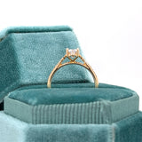 14K Yellow Gold .12 Carat Total Weight VS2-SI1 Clarity, FG Color Diamond 7x5mm Oval Center Semi Mount Bridal Engagement Ring