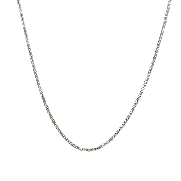 14K White Gold .8mm Adjustable Diamond Cut Wheat Superflex Chain 22"