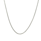 14K White Gold .8mm Adjustable Diamond Cut Wheat Superflex Chain 22"