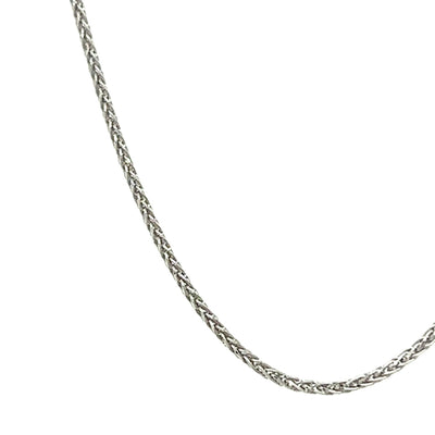 14K White Gold .8mm Adjustable Diamond Cut Wheat Superflex Chain 22"