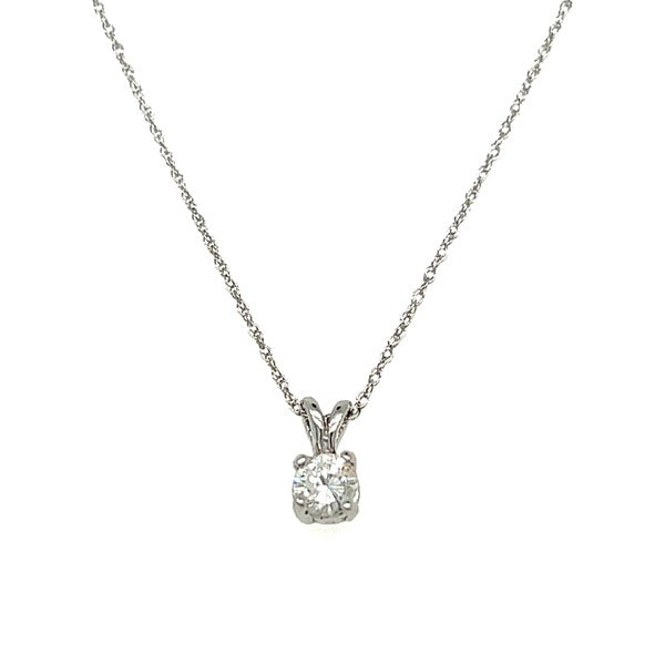 "Leanna"" 14K White Gold .30CT SI1 Clarity, FG Color Diamond Pendant Estate LYT