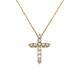 14K Yellow Gold 1/2 Carat Total Weight (11) Diamond Cross Pendant