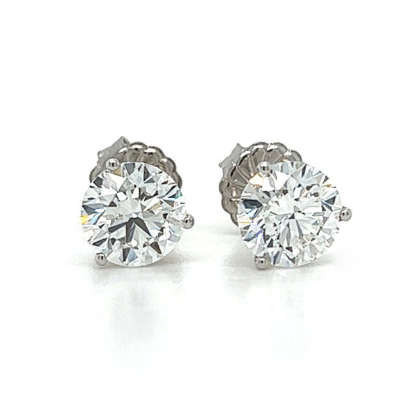 14K White Gold 3.01 Carat Total Weight Lab Grown Diamond Stud Earrings