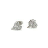 Sterling Silver Pavé Cubic Zirconia Heart Earrings