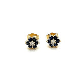 14K Yellow Gold Sapphire and Diamond Earrings Estate WT1023PP