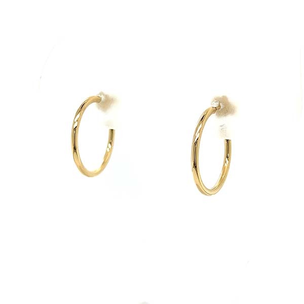 "Kira" 14K Yellow Gold 1.5x18mm Hoop Earrings Estate OT323PP