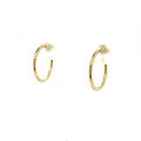 "Kira" 14K Yellow Gold 1.5x18mm Hoop Earrings Estate OT323PP