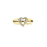 10K Yellow Gold Diamond Heart Ring Estate OT523PP