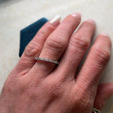 14K White Gold .16 Carat total Weight (3) Baguette and .17 Carat Total Weight (12) Round Diamond Wedding Anniversary Stackable Band Ring Set