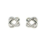 Sterling Silver Interlocking Ovals Cubic Zirconia Earrings