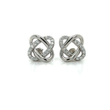 Sterling Silver Interlocking Ovals Cubic Zirconia Earrings