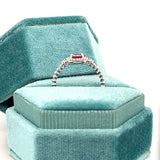 10K White Gold 0.50CT East to West Ruby and Diamond Ring
