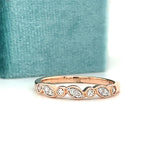 10K Rose Gold 0.15 Carat Total Weight Diamond Wedding Anniversary Stackable Band Ring