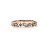 10K Rose Gold 0.15 Carat Total Weight Diamond Wedding Anniversary Stackable Band Ring