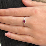 10K White Gold 0.50CT East to West Ruby and Diamond Ring
