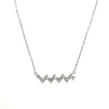 14K White Gold 1/5 Carat Total Weight Zigzag Baguette Diamond Necklace