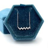14K White Gold 1/5 Carat Total Weight Zigzag Baguette Diamond Necklace
