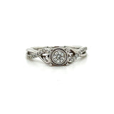 10K White and Rose Gold Diamond Bridal Engagement Ring