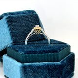 14K White and Yellow Gold 0.33 Carat Total Weight Diamond Bridal Engagement Ring.