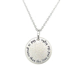 Sterling Silver "God is Greater Than the Highs and Lows" Circle Pendant 18"