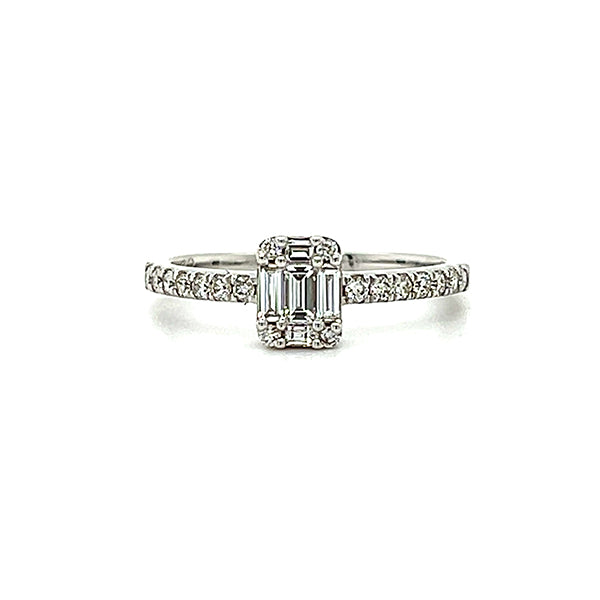 14K White Gold 0.46 Carat Total Weight Bridal Engagement Ring