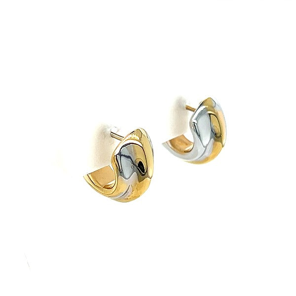 Yvette 14K Yellow Gold Medium Huggies Earrings Estate  RH124PP