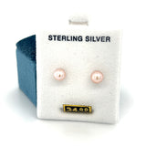 Sterling Silver Pink Pearl Stud Earrings