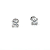 Sterling Silver 1 Carat Total Weight Moissanite Earrings