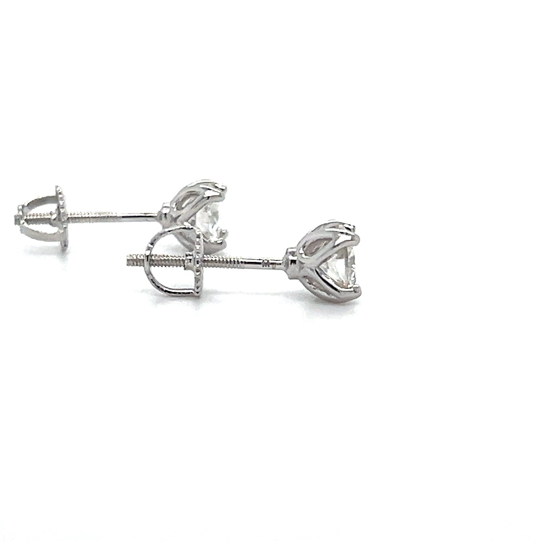 Sterling Silver 1 Carat Total Weight Moissanite Earrings