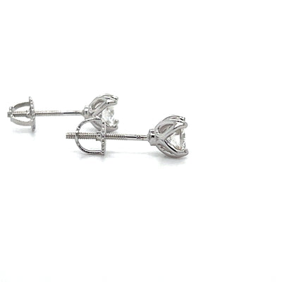 Sterling Silver 1 Carat Total Weight Moissanite Earrings