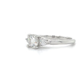 "Nova" 14K White Gold 1.02 Carat Total Weight Mined Diamond, .84CT Brilliant Round G, SI2 Center Diamond and .18 (2) Side Diamonds Bridal Engagement Ring WJS Custom Set Collection