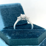 "Nova" 14K White Gold 1.02 Carat Total Weight Mined Diamond, .84CT Brilliant Round G, SI2 Center Diamond and .18 (2) Side Diamonds Bridal Engagement Ring WJS Custom Set Collection