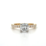 14K Two Tone Gold 1.72 Carat Total Weight Diamond Engagement Ring