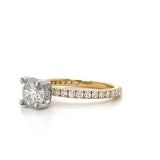 14K Two Tone Gold 1.72 Carat Total Weight Diamond Engagement Ring