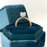 14K Two Tone Gold 1.72 Carat Total Weight Diamond Engagement Ring