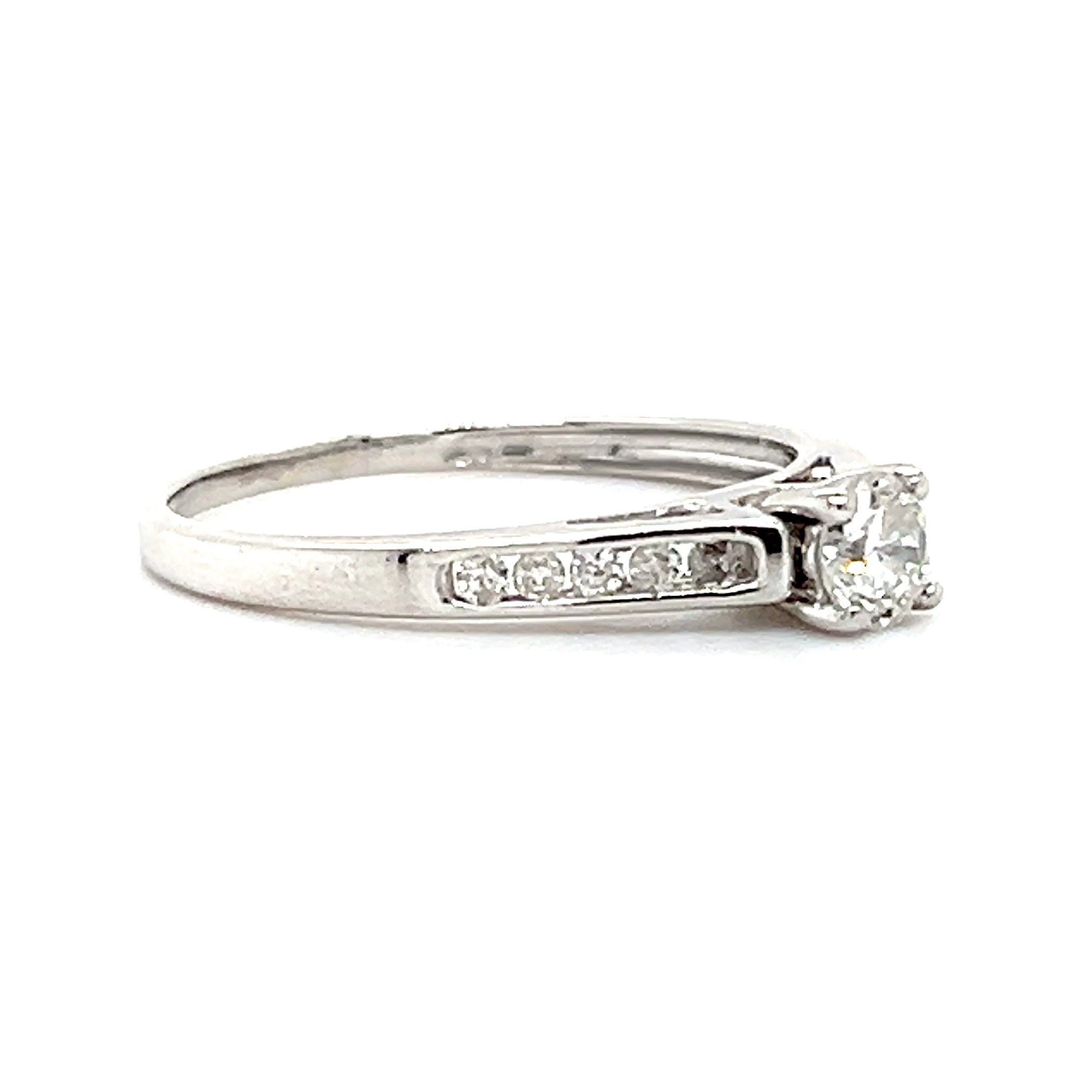 10K White Gold Diamond Engagement Ring
