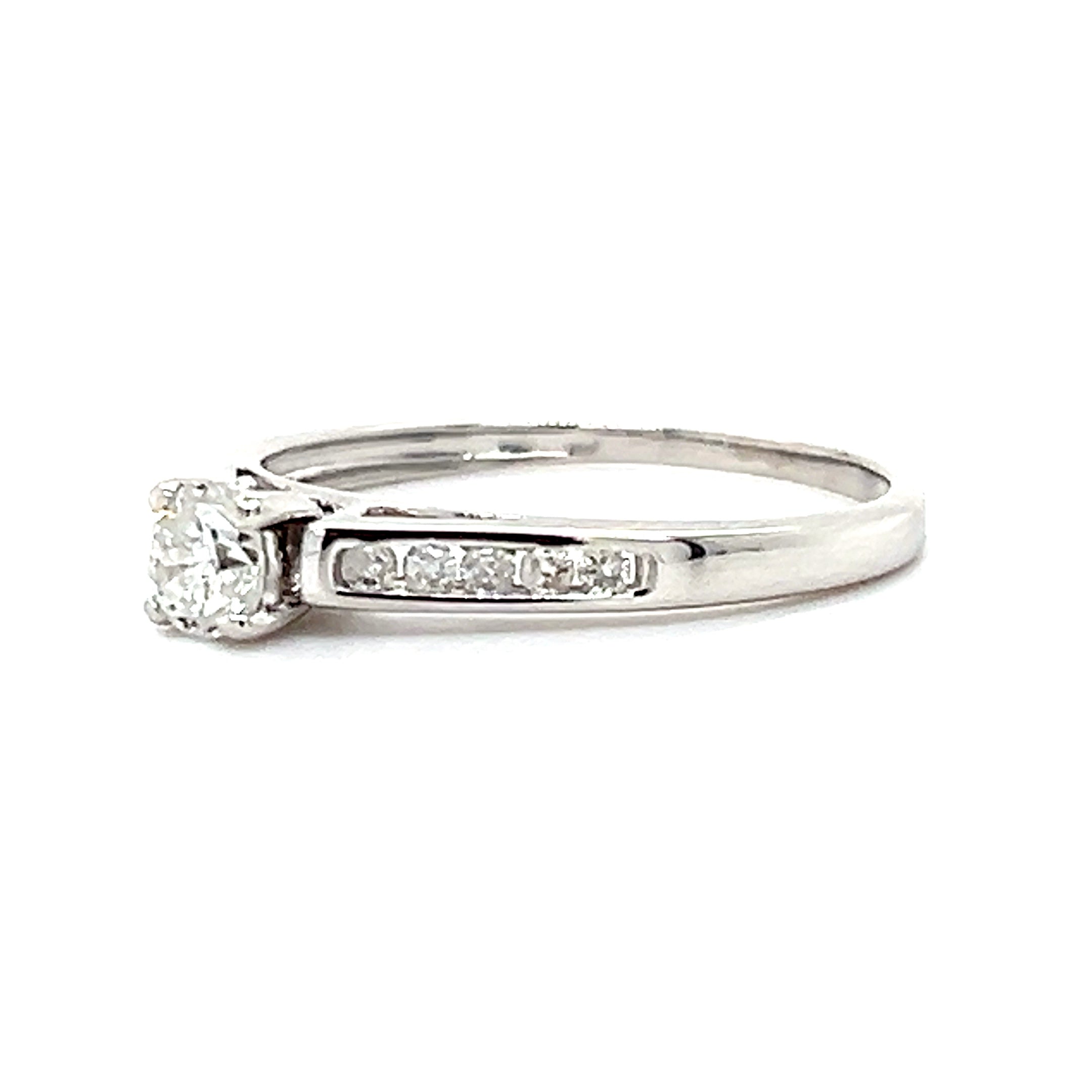 10K White Gold Diamond Engagement Ring