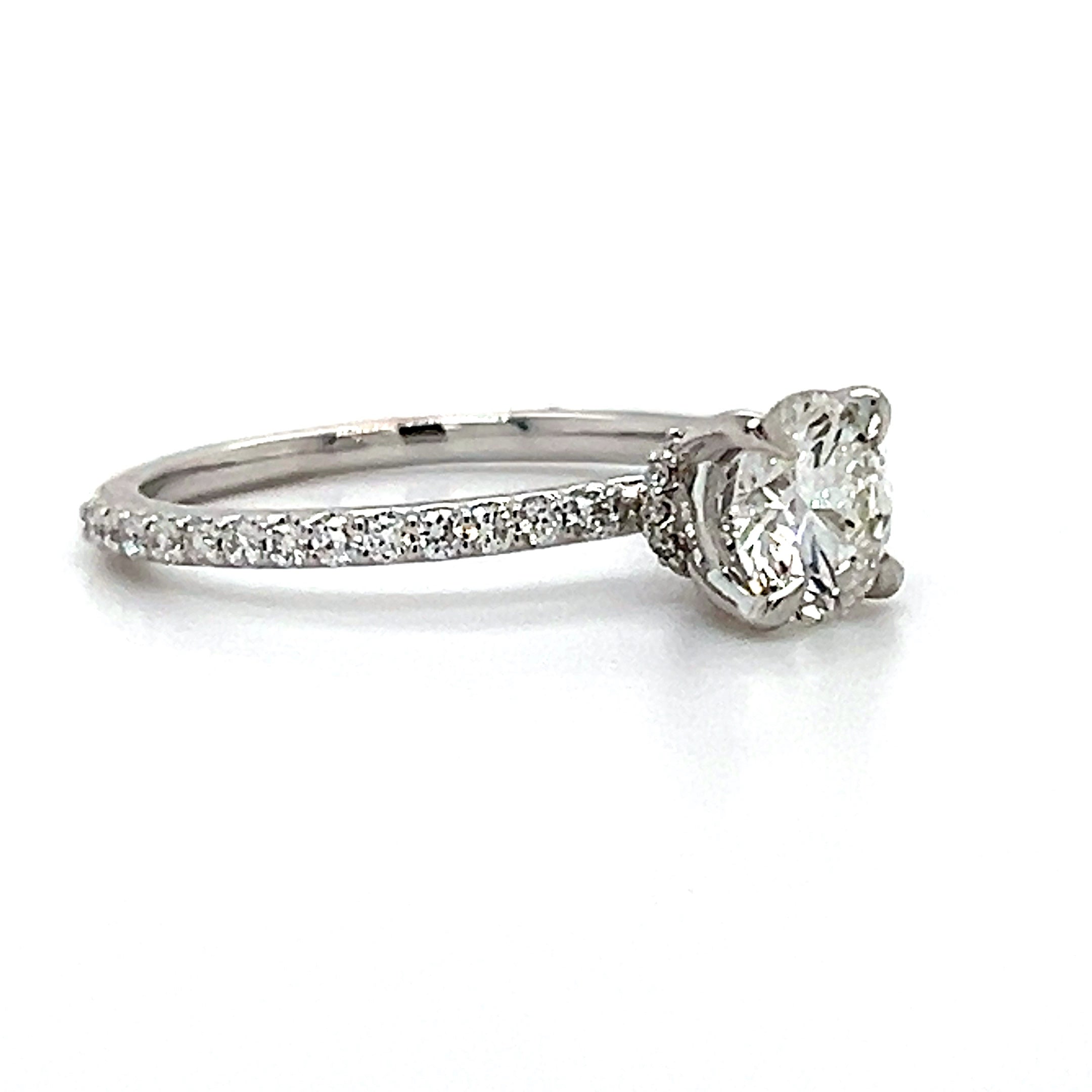 14K White Gold 1.33CTW Diamond Engagement Ring