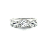 14K White Gold .86 Carat Total Weight, .57CT Brilliant Round FG, SI2 Center, Diamond Bridal Engagement Ring Set