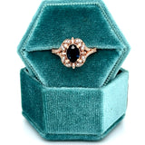 14K Rose Gold 1.35CT Sapphire and 0.45 Carat Total Weight Diamond Ring