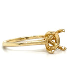 14K Yellow Gold 8.2mm Round Solitaire Engagement Ring Mounting