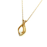 14K Yellow Gold 6x9mm 0.72CT Opal and 0.078 Carat Total Weight (12) Diamond Pendant