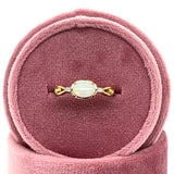 10K Yellow Gold Oval Opal and .3 Carat Total Weight Diamond Ring