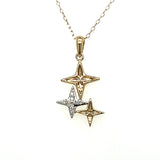 10K Yellow Gold 0.06 Carat Total Weight Diamond Tri-Star Pendant