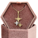 10K Yellow Gold 0.06 Carat Total Weight Diamond Tri-Star Pendant