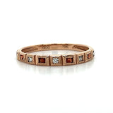10K Rose Gold Garnet and Diamond Wedding/Anniversary/Stackable Band Ring