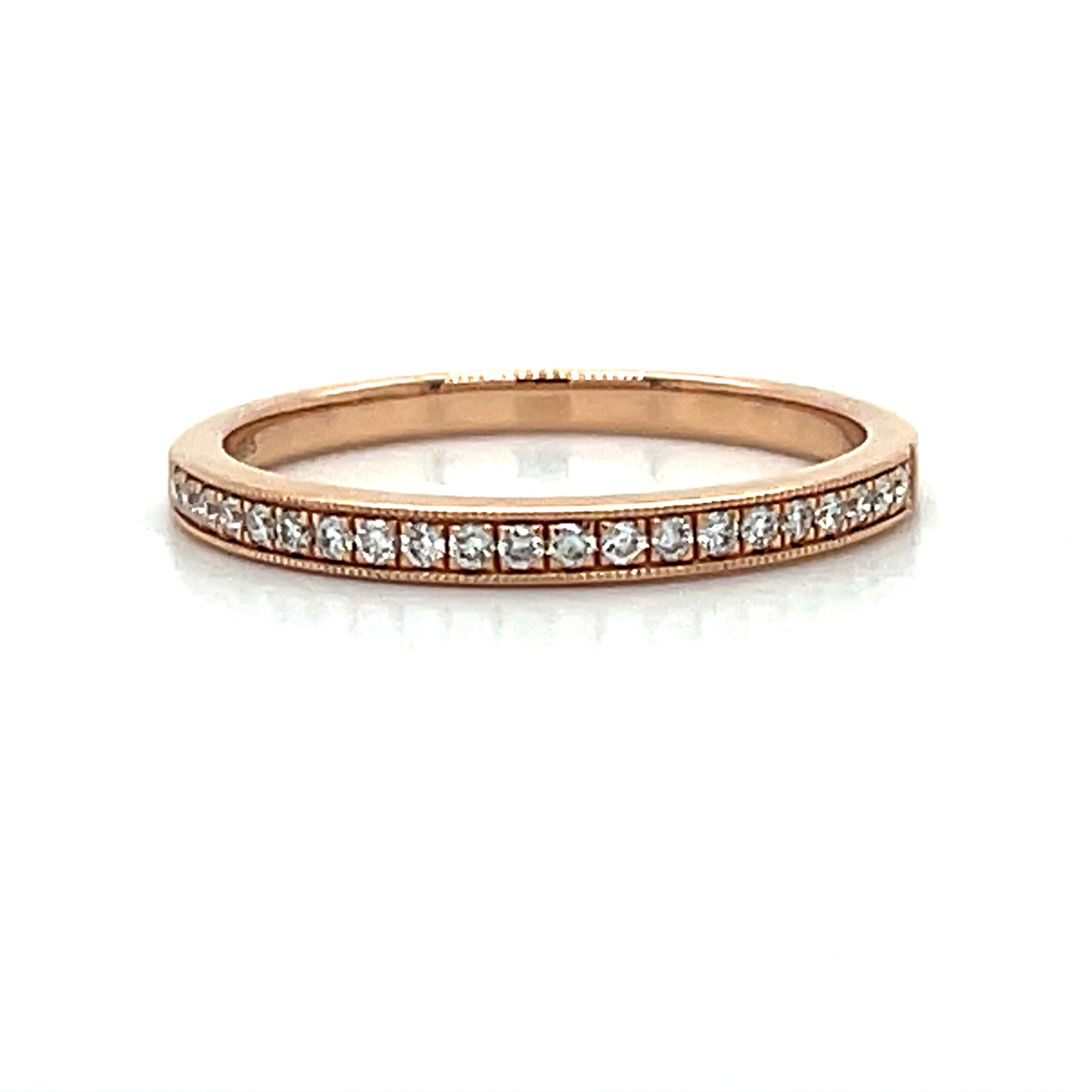 14K Rose Gold .13  Carat Total Weight Diamond Stackable Band